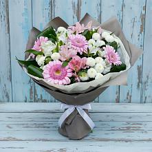 Букет цветов из:  Герберы, Альстромерии и Хризантемы в Усть-Цильме