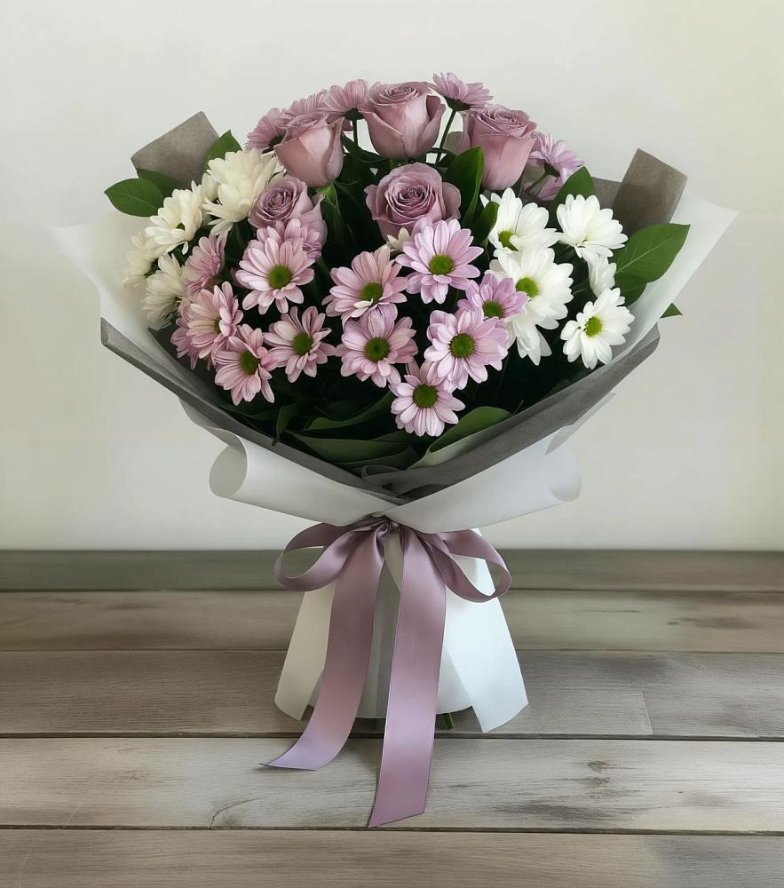 Букет цветов из: Хризантемы и Розы в Усть-Цильме