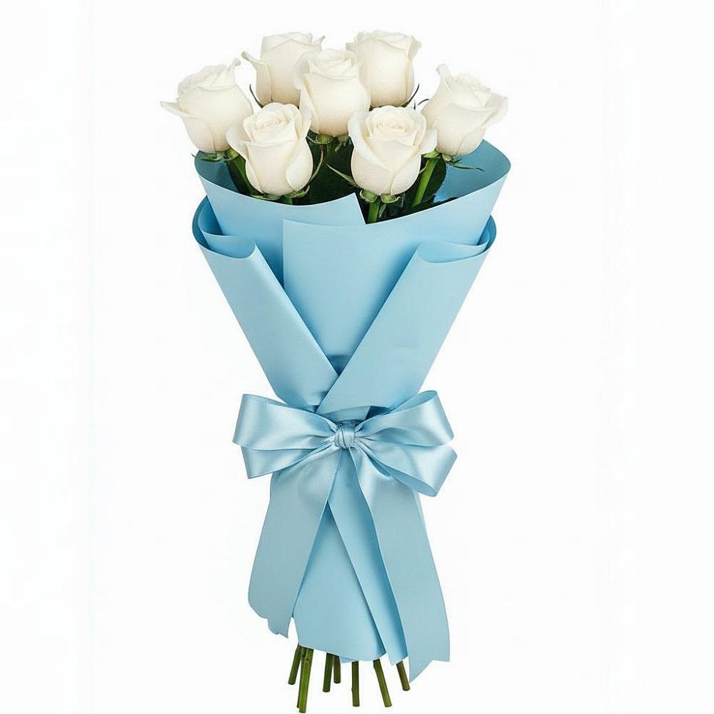 Букет 7 белых роз Проуд в Усть-Цильме