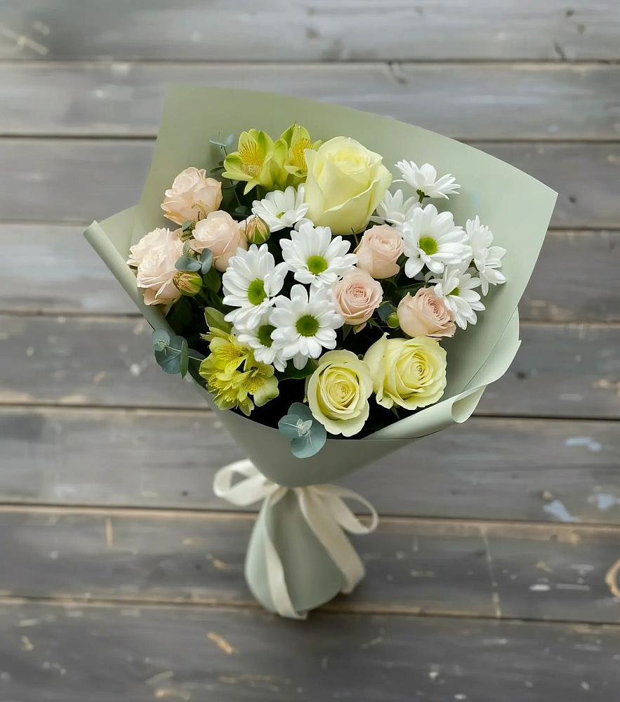 Букет цветов из: Альстромерии, Розы и Хризантемы в Усть-Цильме