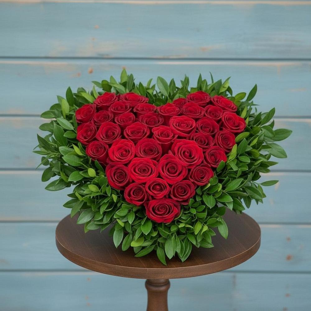 Цветочная композиция из Розы в виде сердца в Усть-Цильме