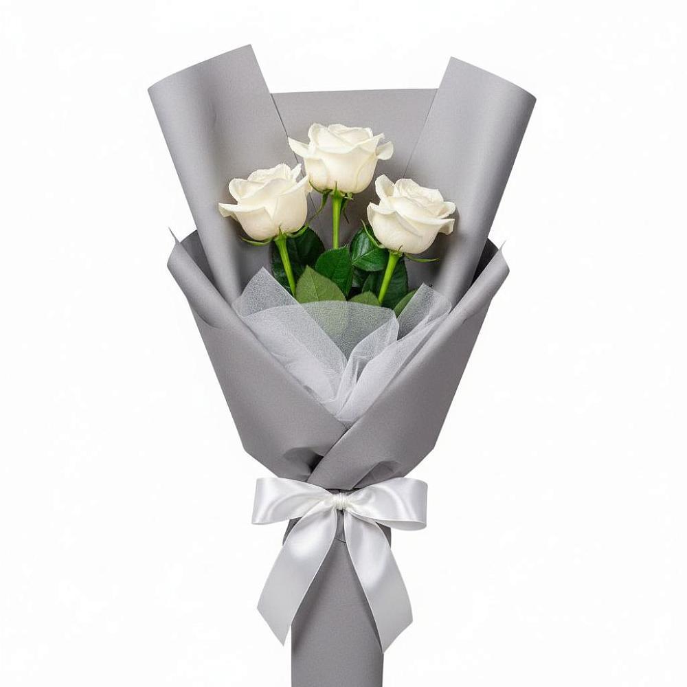 Букет 3 белые розы в Усть-Цильме