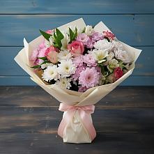 Букет цветов из:  Хризантемы, Альстромерии и Розы в Усть-Цильме