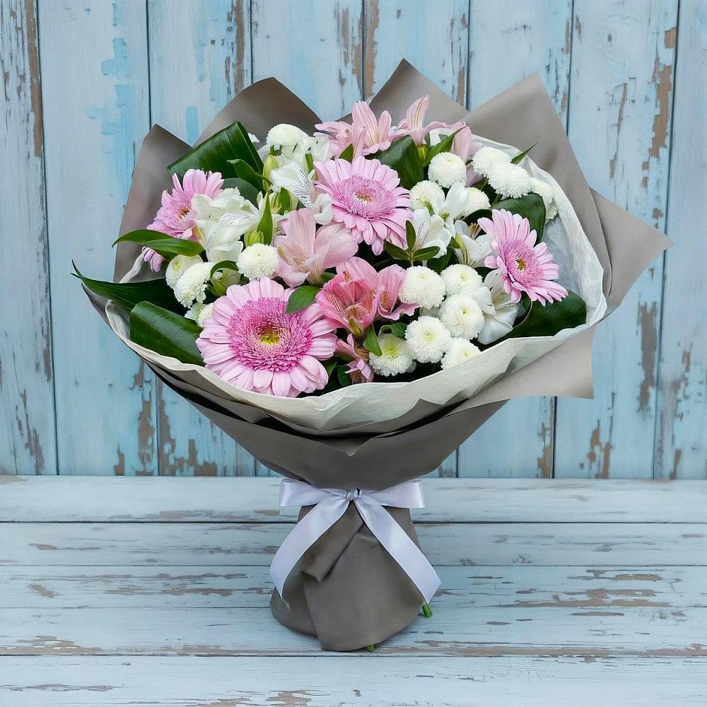Букет цветов из: Герберы, Альстромерии и Хризантемы в Усть-Цильме