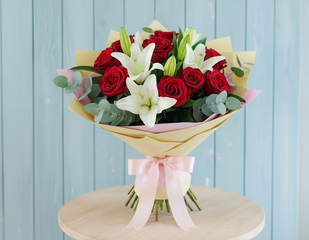 Букет цветов из: Лилии и Розы в Усть-Цильме